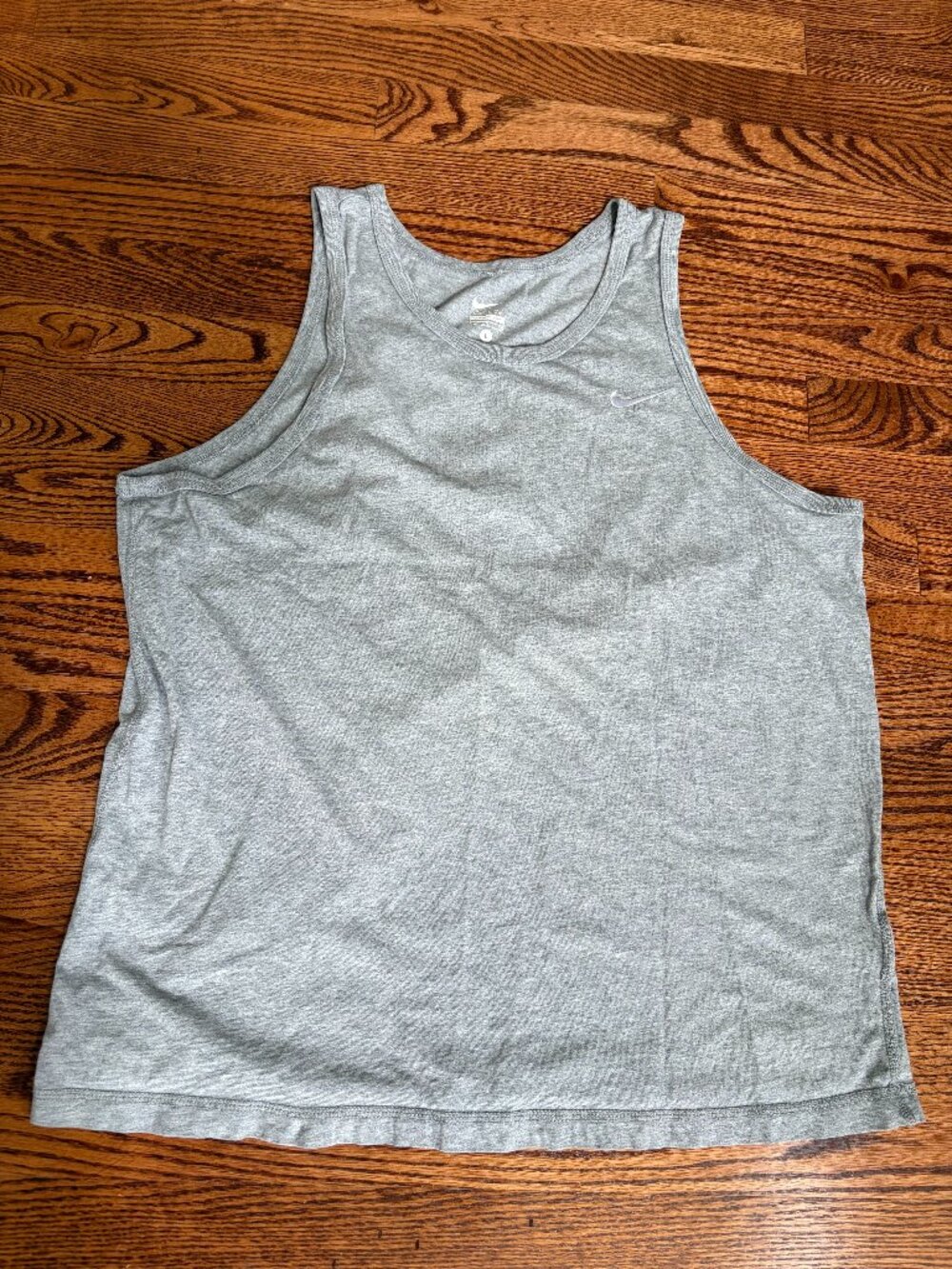 Nike Shirt Mens Size Large Gray Sleeveless Tank Top Active Gym Top -Cotton